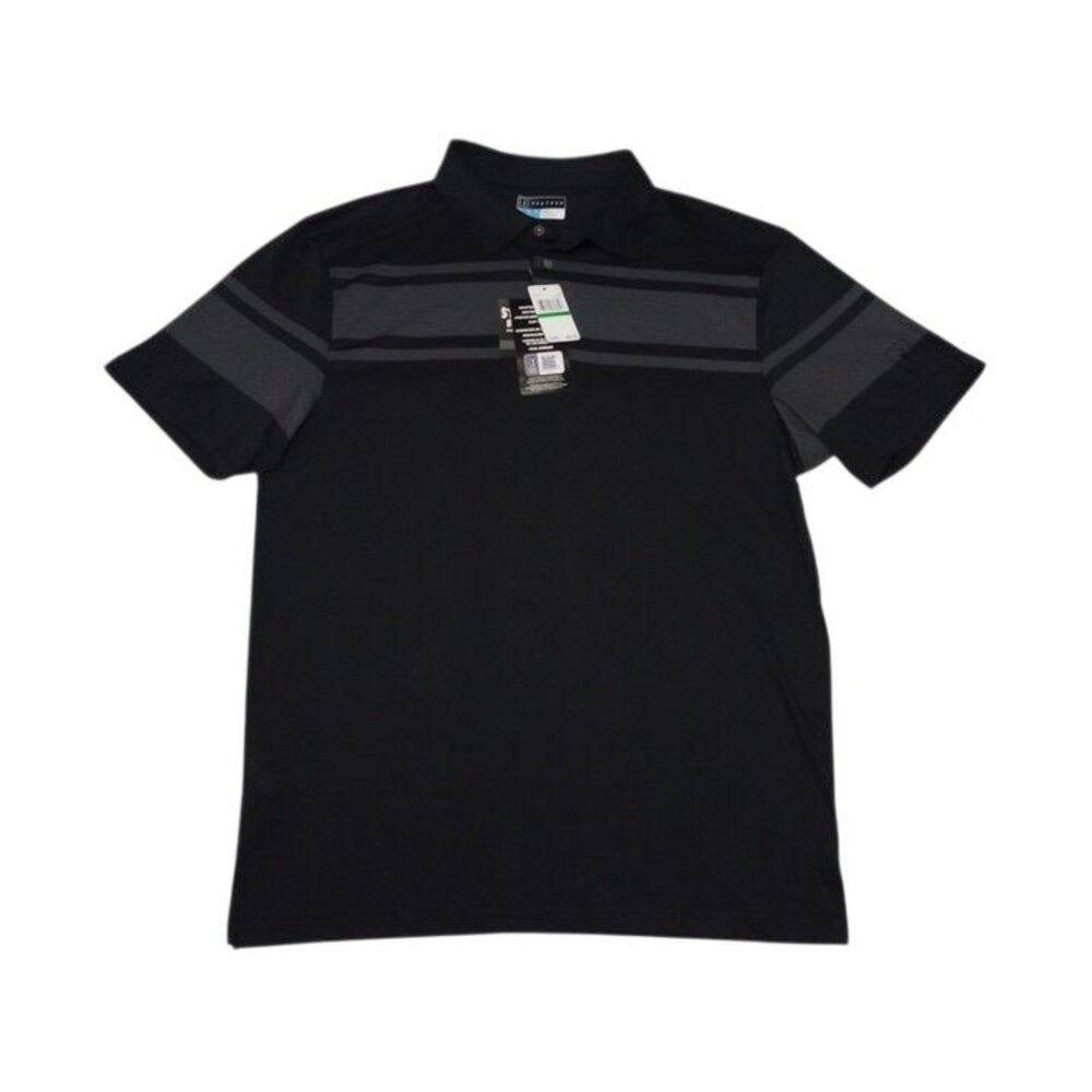PGA Tour Men's Large Polo Shirt Pro Series NEW WITH‎ TAGS Black Athletic Fit